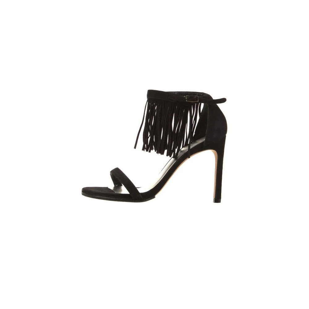 STUART WEITZMAN Suede Fringe Trim Accent Sandals Size 6.5